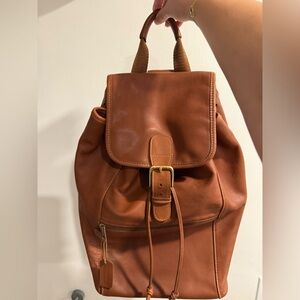 Coach Vintage British Tan Brown Leather XL Travel Backpack